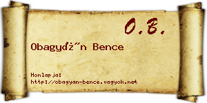 Obagyán Bence névjegykártya
